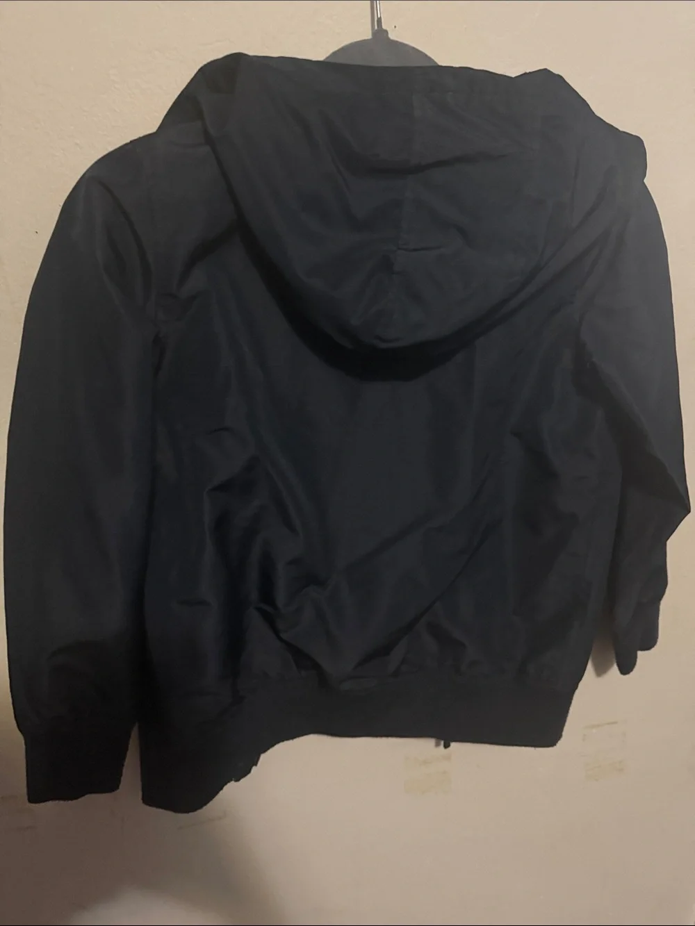 The Children's Place Navy Hooded Windbreaker with Gray Lining